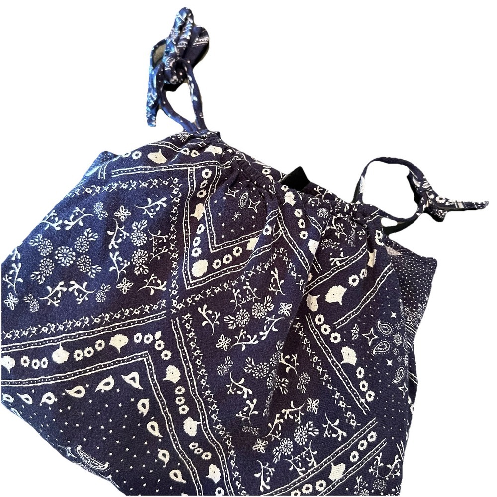 Divided Women's Blue Bandana Top With Two‎ Tie Straps Sleeveless